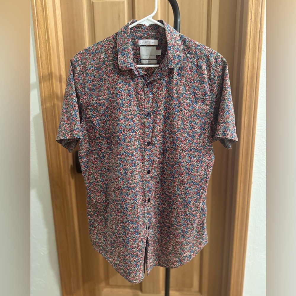 Topman Premium Slim Fit Floral Button Down Shirt | Size: Medium